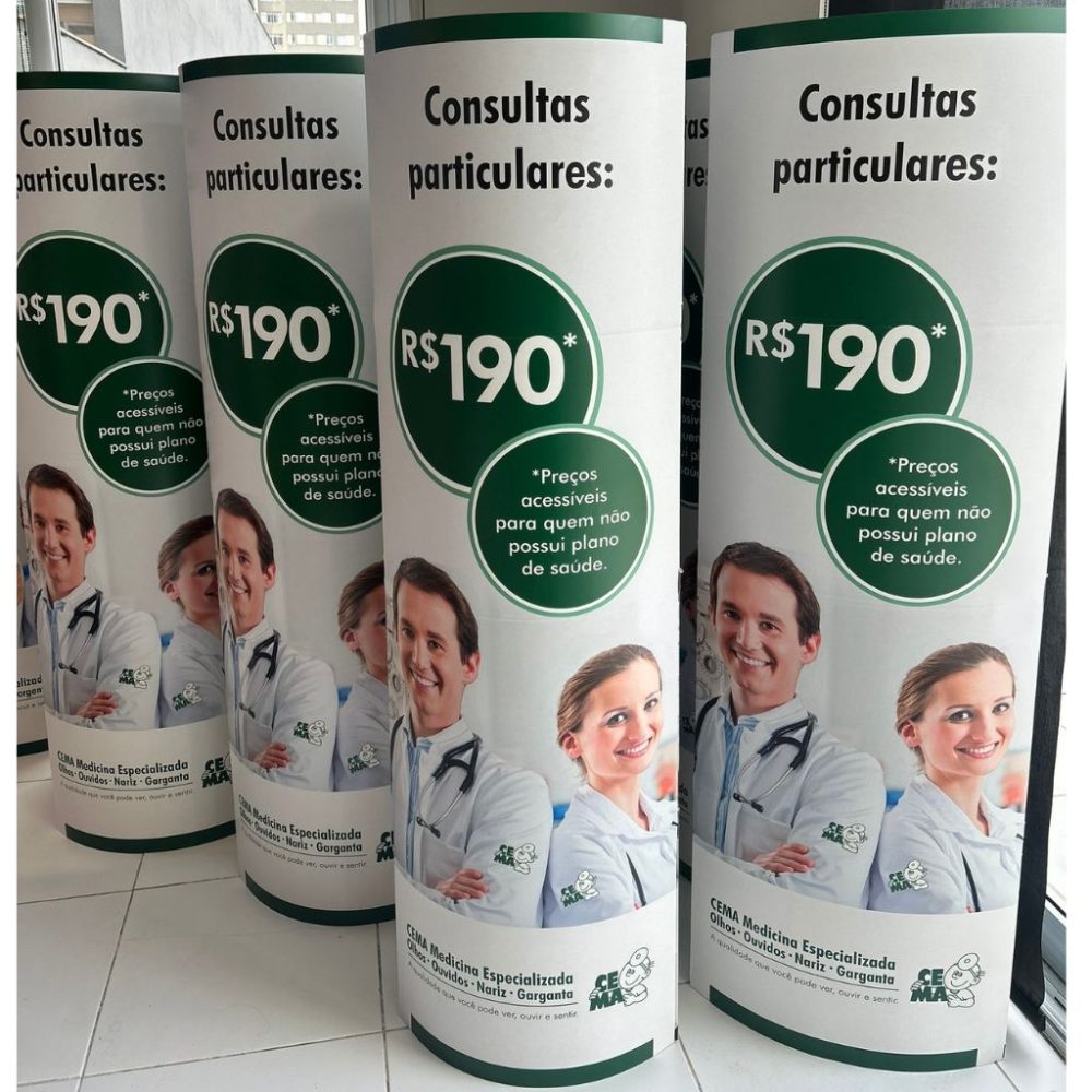 Totem Elíptico Dobrável 0,55m x 1,70m