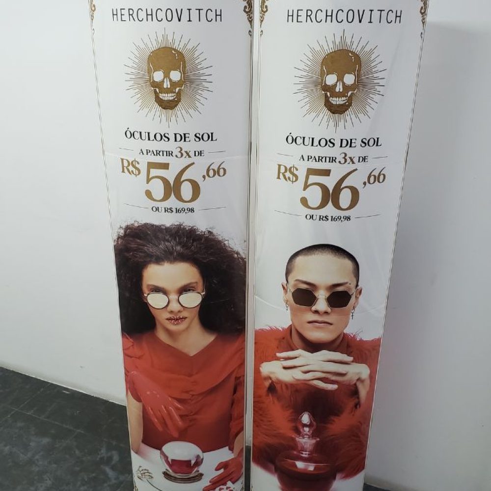 Totem Elíptico Dobrável 0,40m x 1,50m